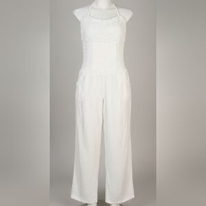 Chic Beige Lace Jumpsuit